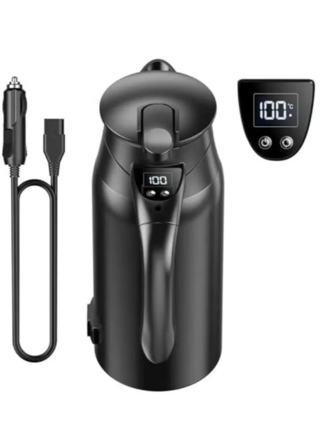 دينكس غلاية كهربائية للسيارة من أنججو مع شاشة LCD - سخان سفر محمول 12 فولت/24 فولت تيار مستمر، درجة حرارة قابلة للتعديل من 55 إلى 100 درجة مئوية، مصنوعة من الفولاذ المقاوم للصدأ 304، غليان سريع للشاي أو القهوة أو الحليب أو للاستخدام الخارجي (800 مل) - Image 2